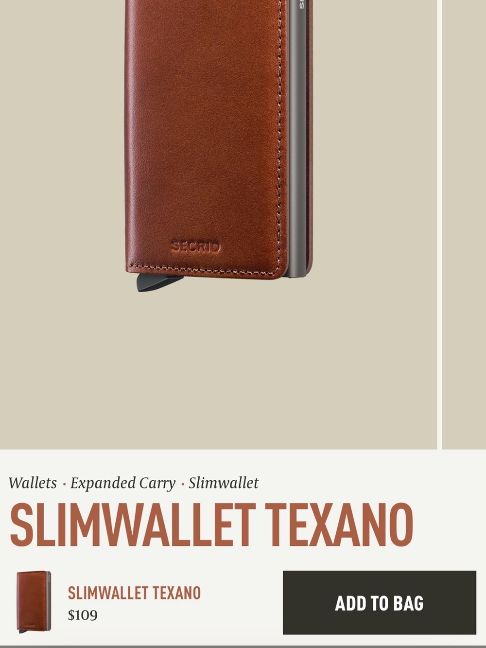 Slimwallet Texano in Brown